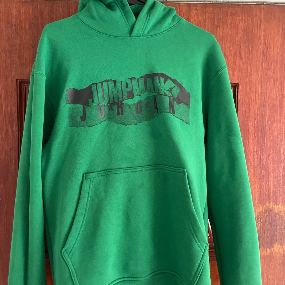Jump Green Sweatshirt Hoodie with Graphic Design